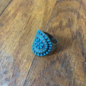 Turquoise and gold ring